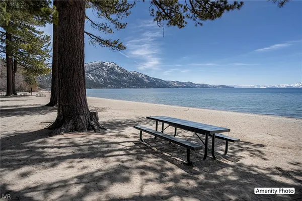 a view of a terrace with a bench
