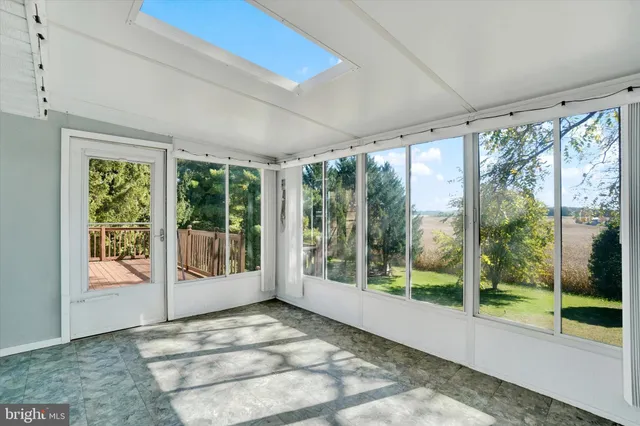 a view of a wooden deck