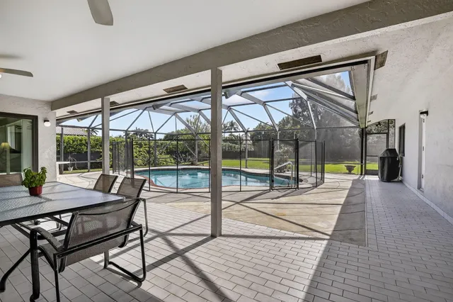 a view of balcony with furniture