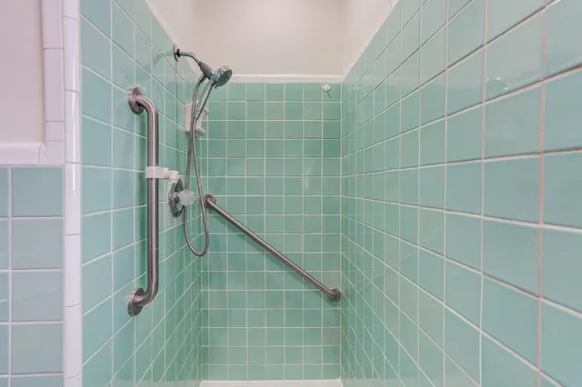 a bathroom with a shower