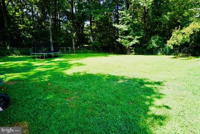 a view of a field with trees in the background