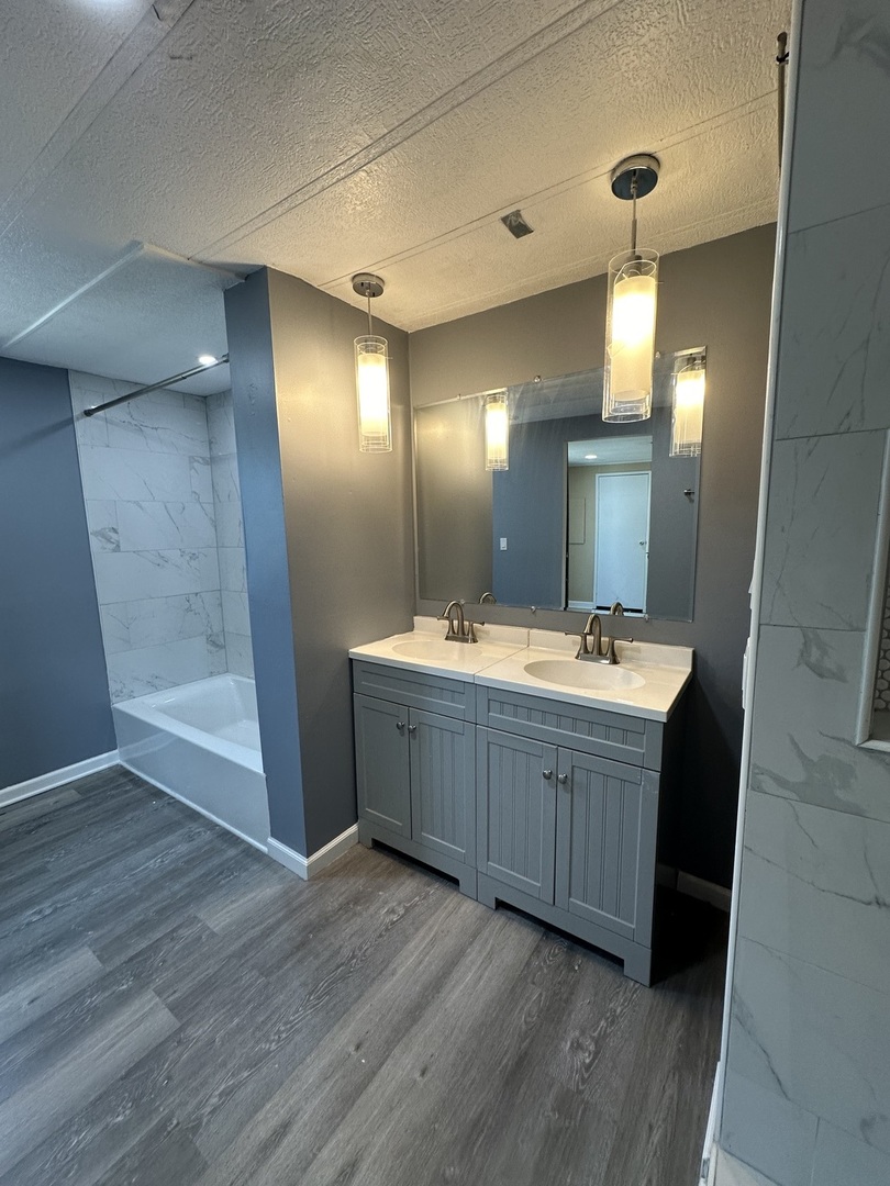 180 North Windmere Circle Matteson, IL 60443 - Photo 9 of 32 a bathroom with a double vanity sink and a mirror
