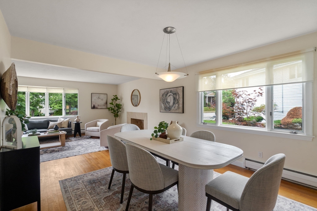 61 Sevland Road Newton, MA 02459 - Photo 7 of 27 a view of a dining room with furniture window and outside view