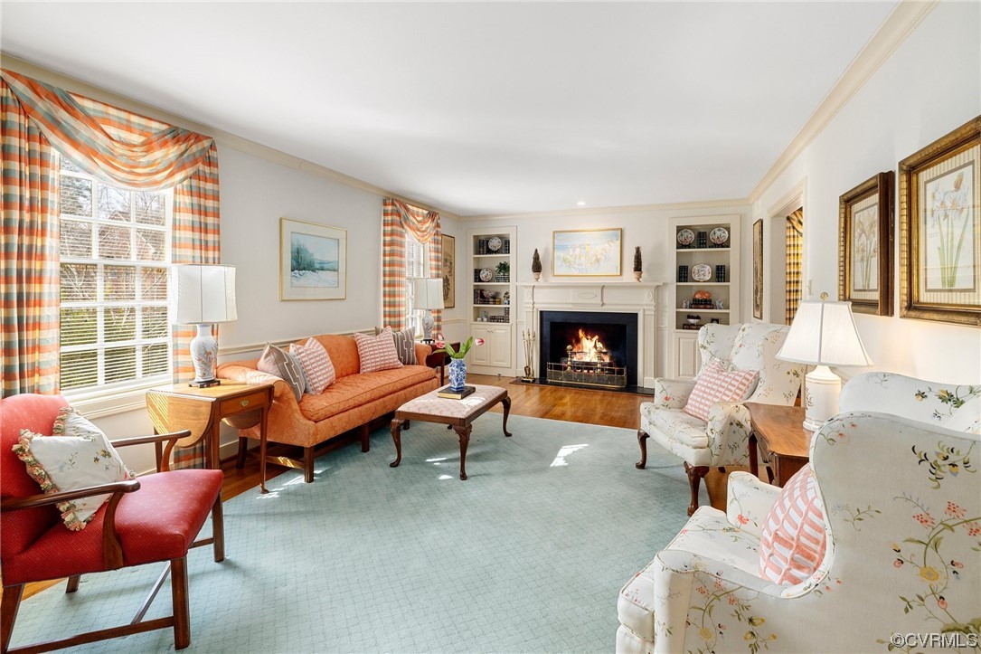 6161 River Road, Unit 1 Richmond, VA 23226 - Photo 5 of 32 a living room with furniture large window and a fireplace