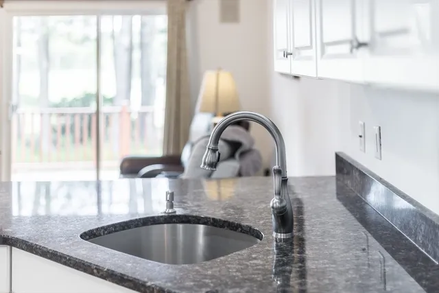 a close view of sink and tap