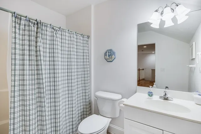 a bathroom with a sink a toilet and mirror