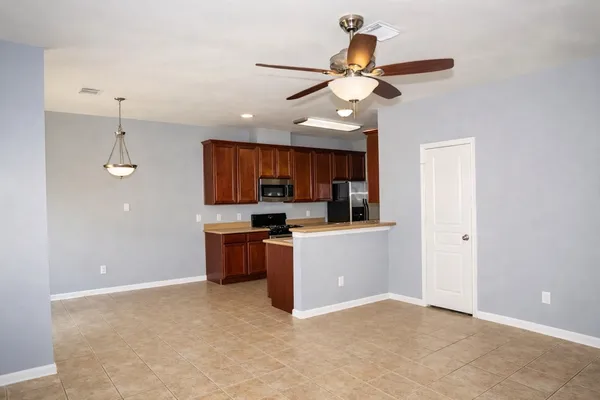 a view of kitchen and window