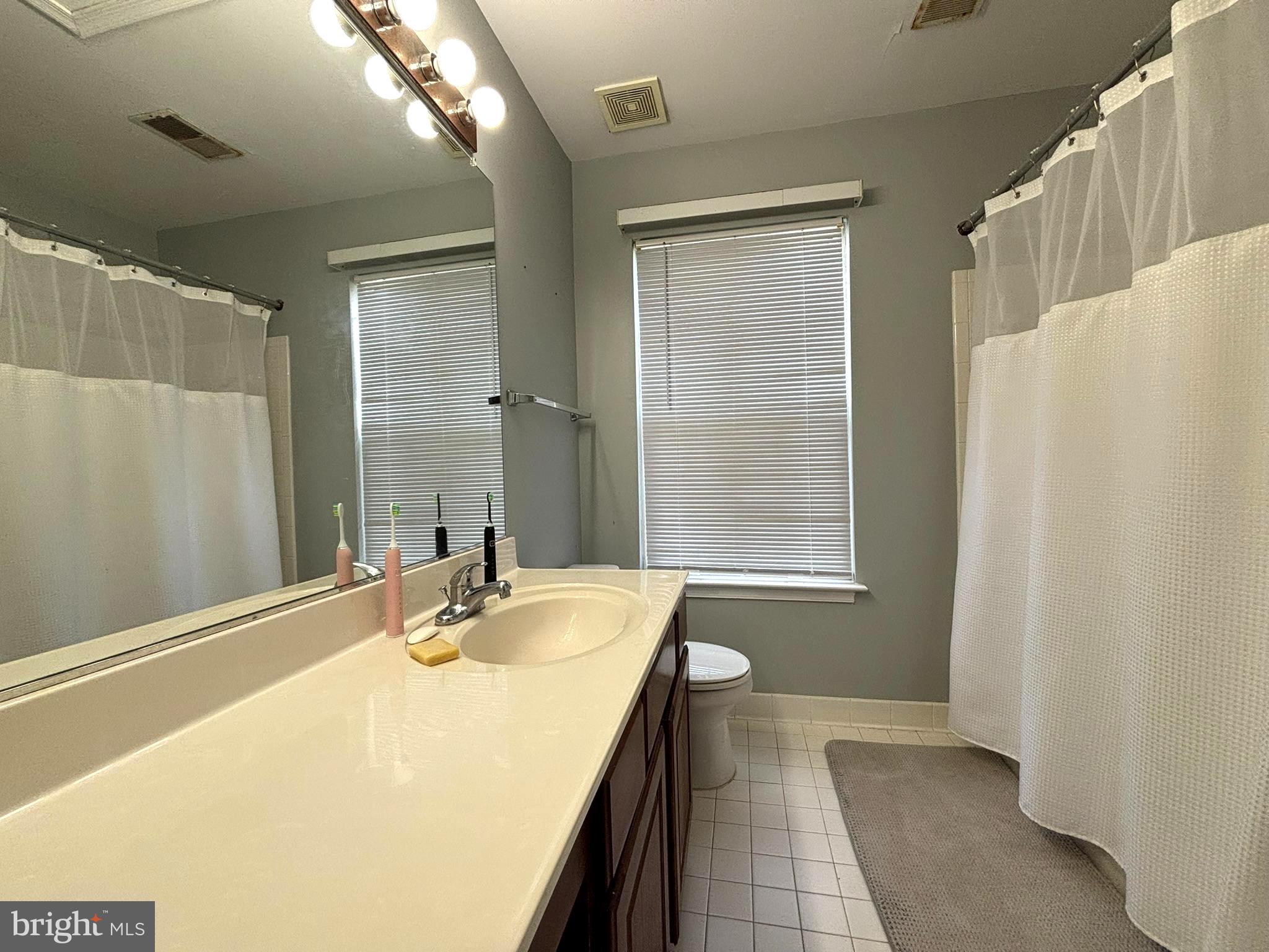 6659 Patent Parish Lane Alexandria, VA 22315 - Photo 10 of 16 a bathroom with a sink a mirror and a shower