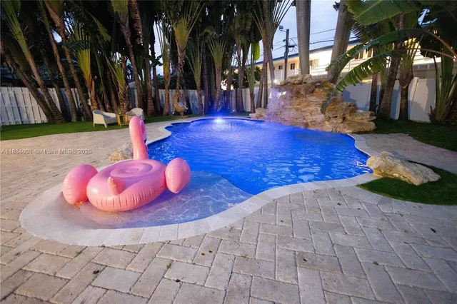 a view of a water with an outdoor space