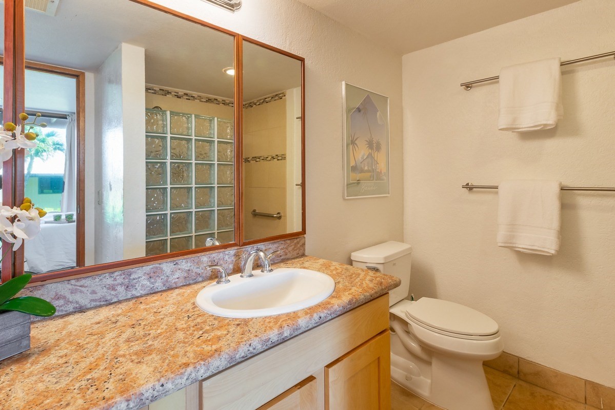 1661 Pee Road, Unit IIA101 Koloa, HI 96756 - Photo 17 of 28 a bathroom with a sink toilet and shower