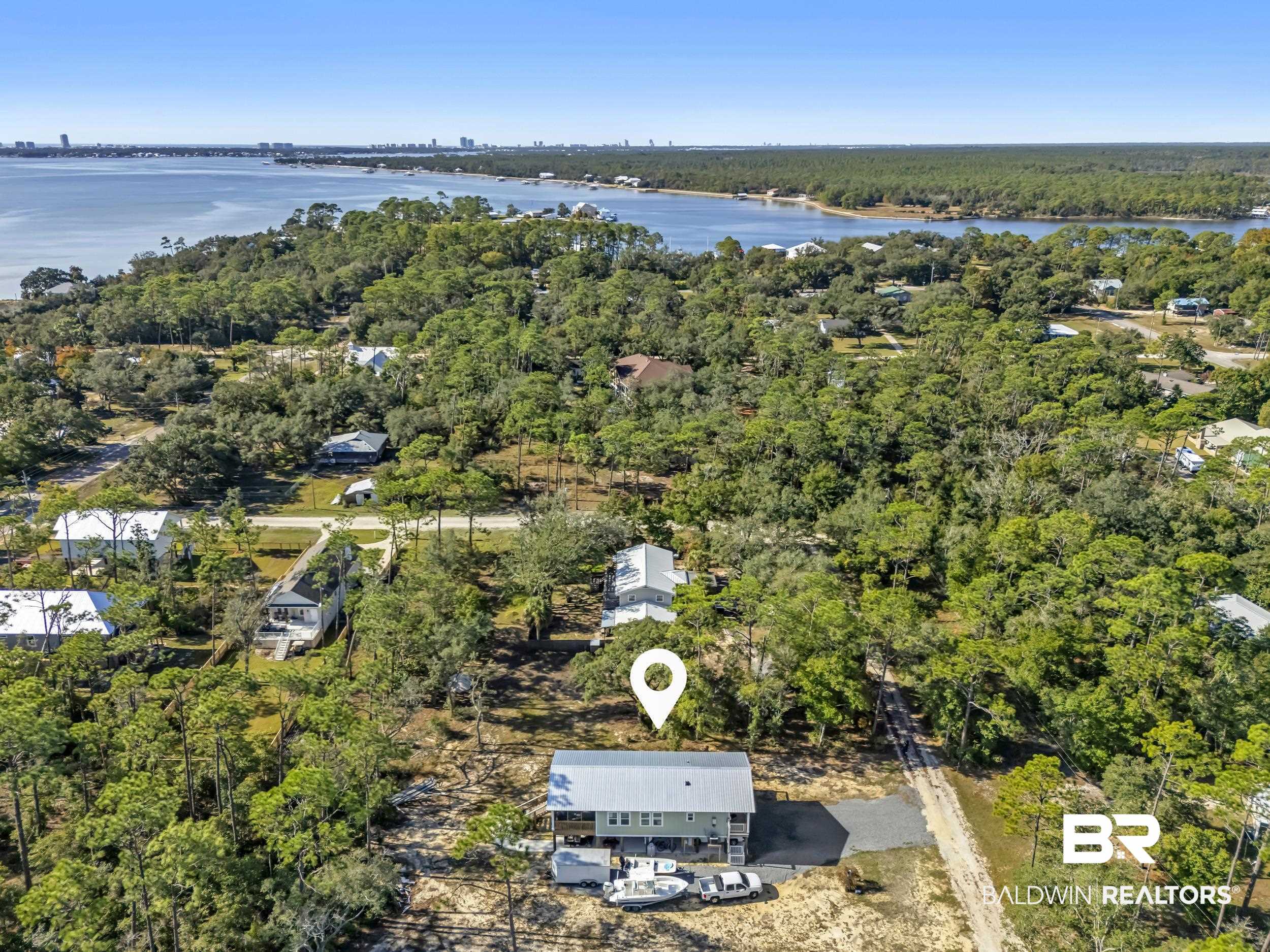 Pine Street Elberta, AL 36530 - Photo 10 of 13 Bird's eye view of a heavily wooded area and a large body of water