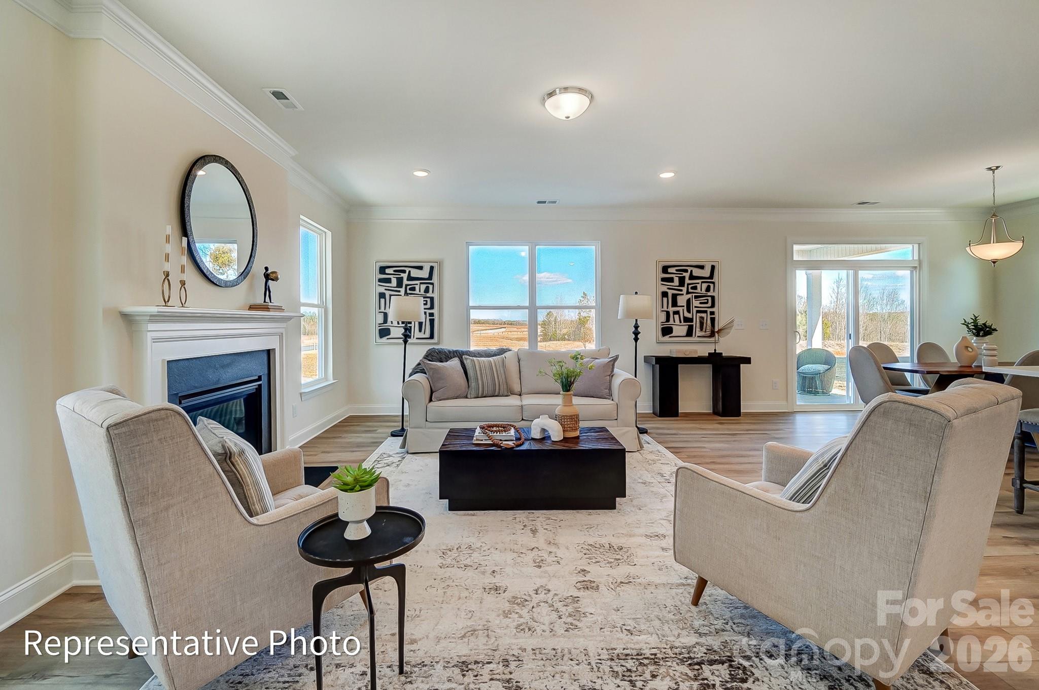 13127 Foxberry Road Charlotte, NC 28213 - Photo 3 of 24 a living room with furniture a fireplace and a flat screen tv