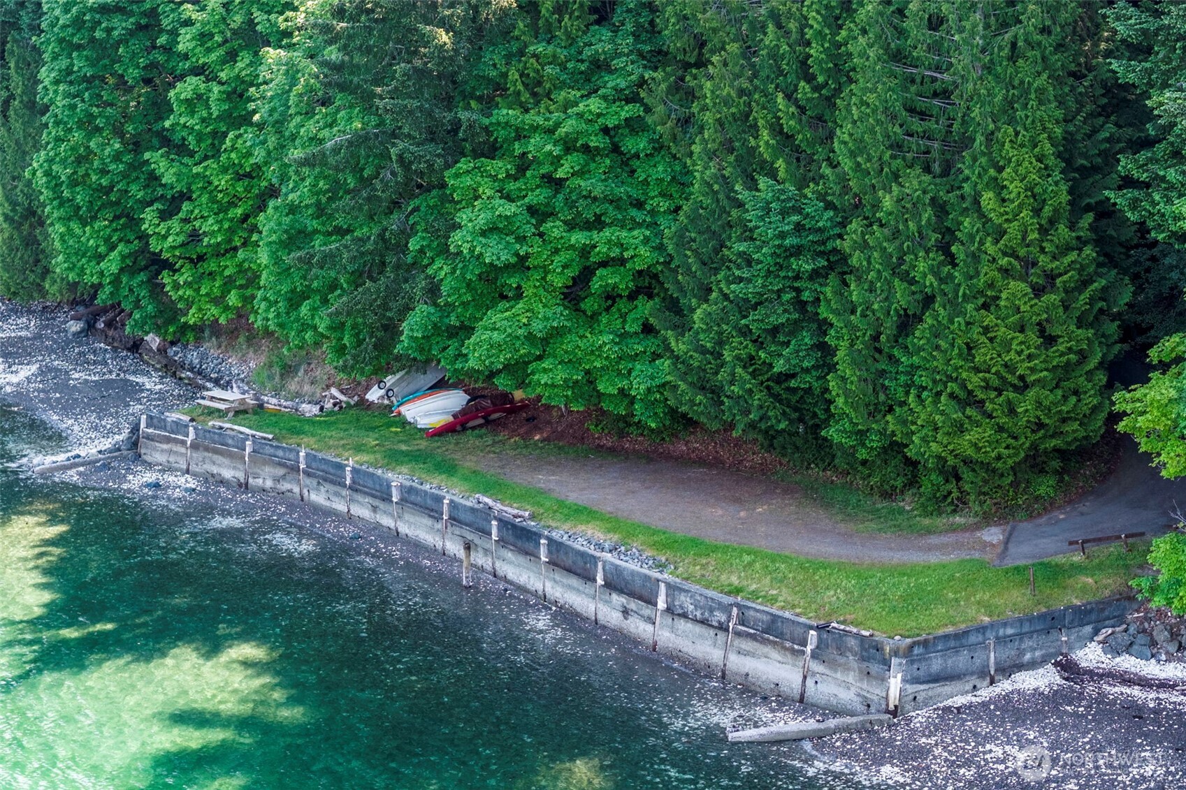 19736 Northwest Stavis Bay Road Seabeck, WA 98380 - Photo 37 of 39 a view of a yard with plants and large trees