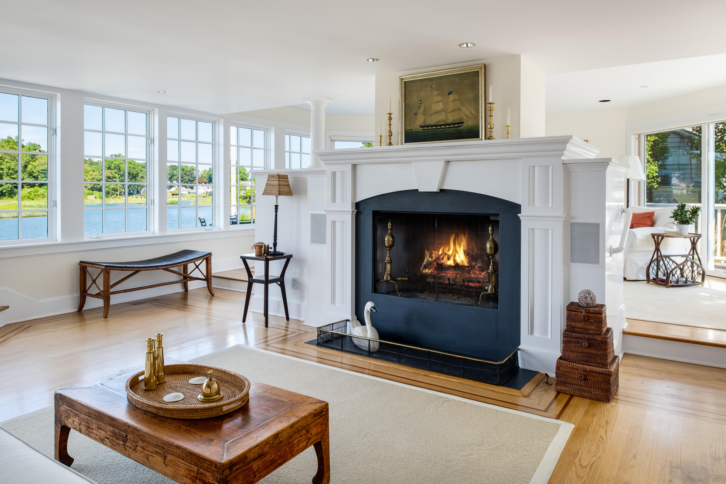 18 Pine Point Road Rowayton, CT 06853 - Photo 4 of 37 a living room with furniture and a fireplace