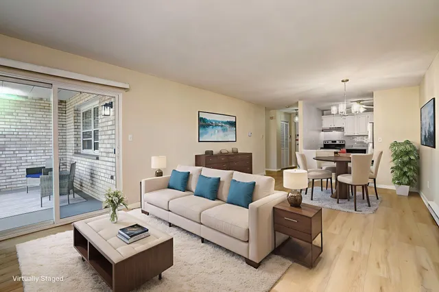 a view of a garden with a slide