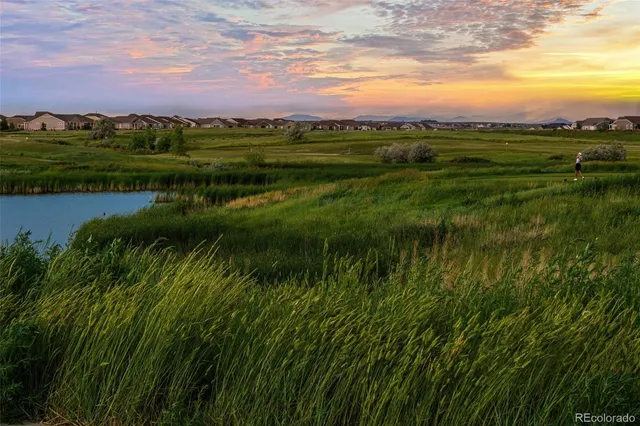 a view of lake with green space