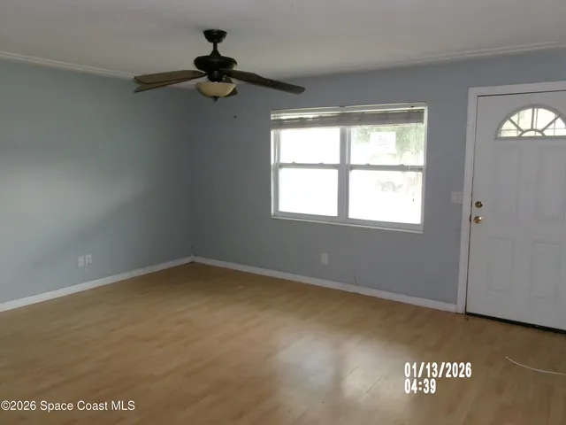 an empty room with a window