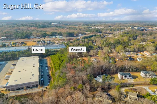 a view of a yard with plants