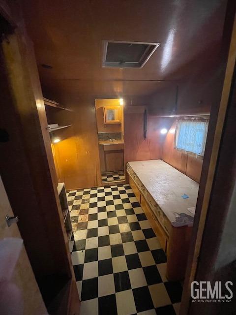 Undisclosed Address Bodfish, CA 93205 - Photo 9 of 19 a bedroom with a black and white checkered floor