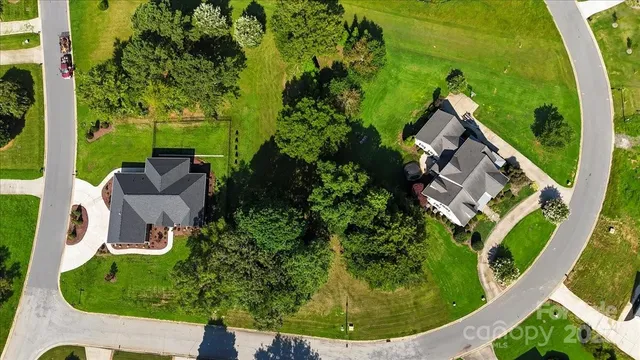 an aerial view of a house