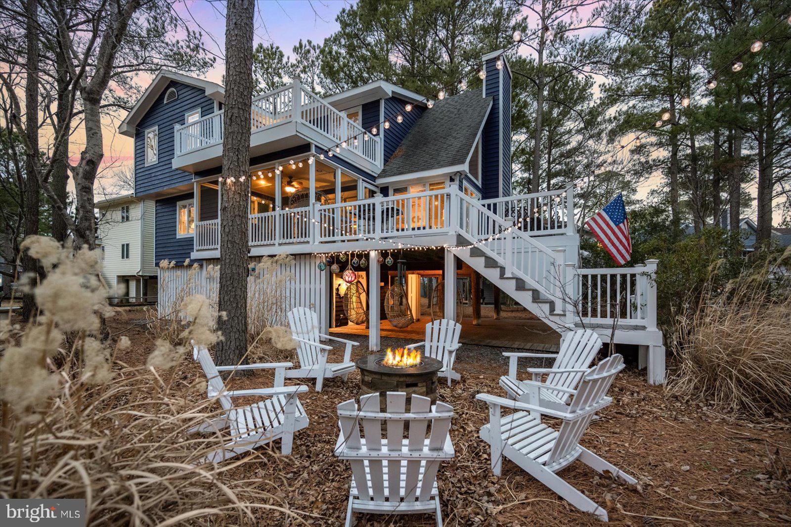 Back yard with private fireplace