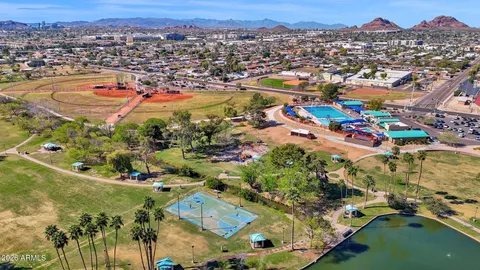 an aerial view of a city