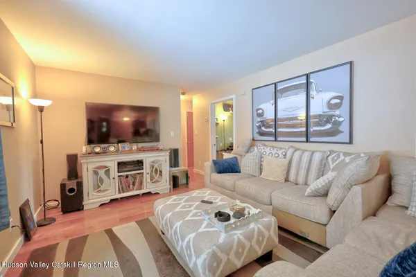 a view of an entryway with furniture