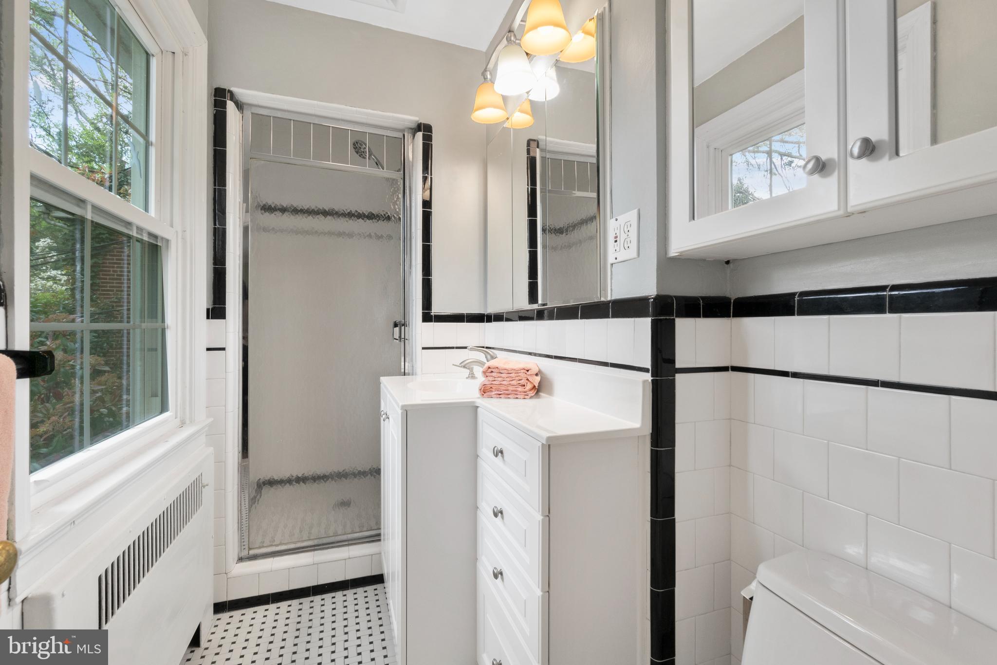 2110 South Road Baltimore, MD 21209 - Photo 38 of 43 Primary bath w/stand up shower, vanity w/storage
