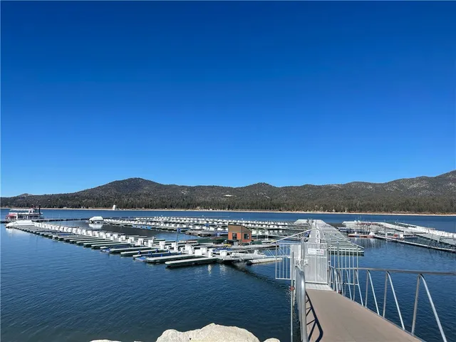 a view of lake with mountain