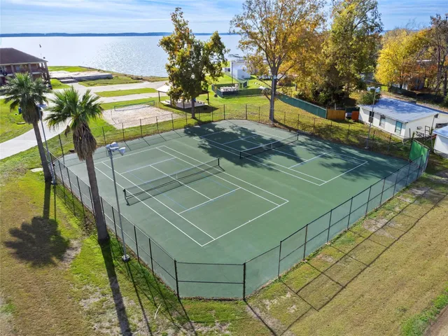 a view of a city with an ocean view