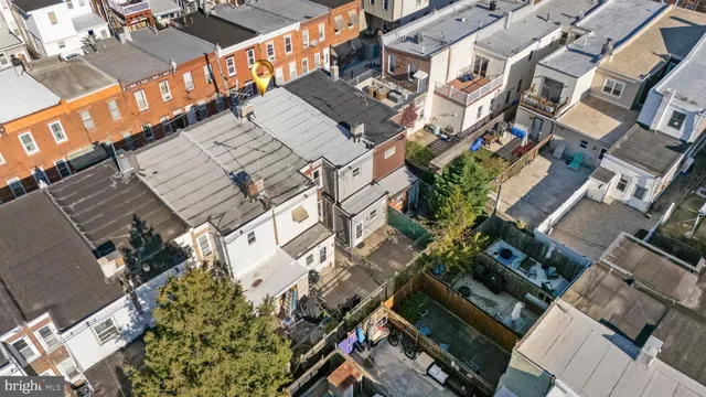 an aerial view of a building