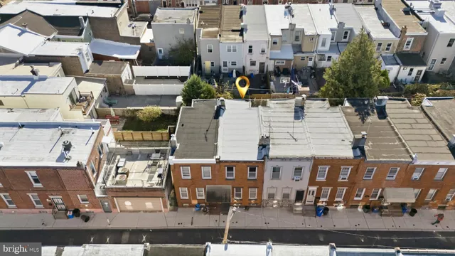 an aerial view of multiple houses