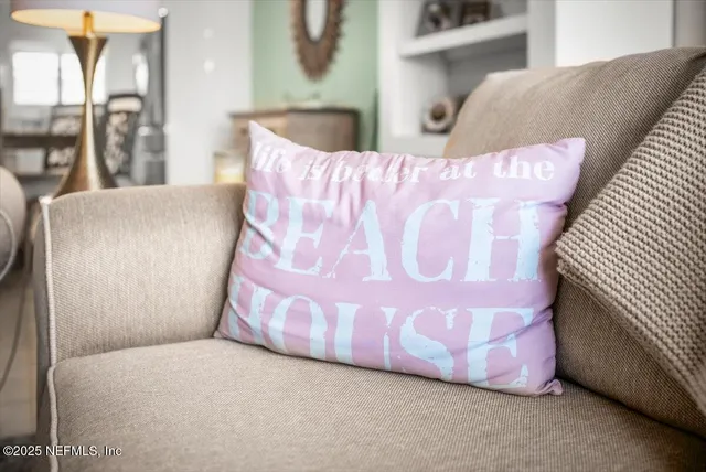 a living room with furniture and a couch