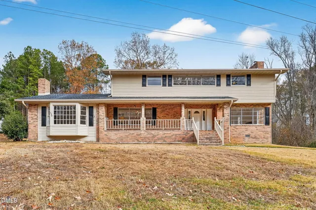 a view of a brick building