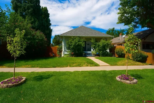 a view of a playground with a slide