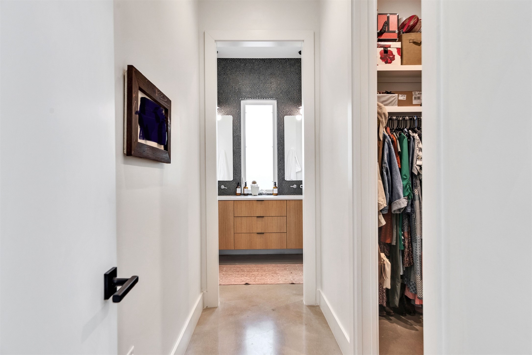506 Powell Circle Austin, TX 78704 - Photo 26 of 39 a view of a hallway to rooms and stairs