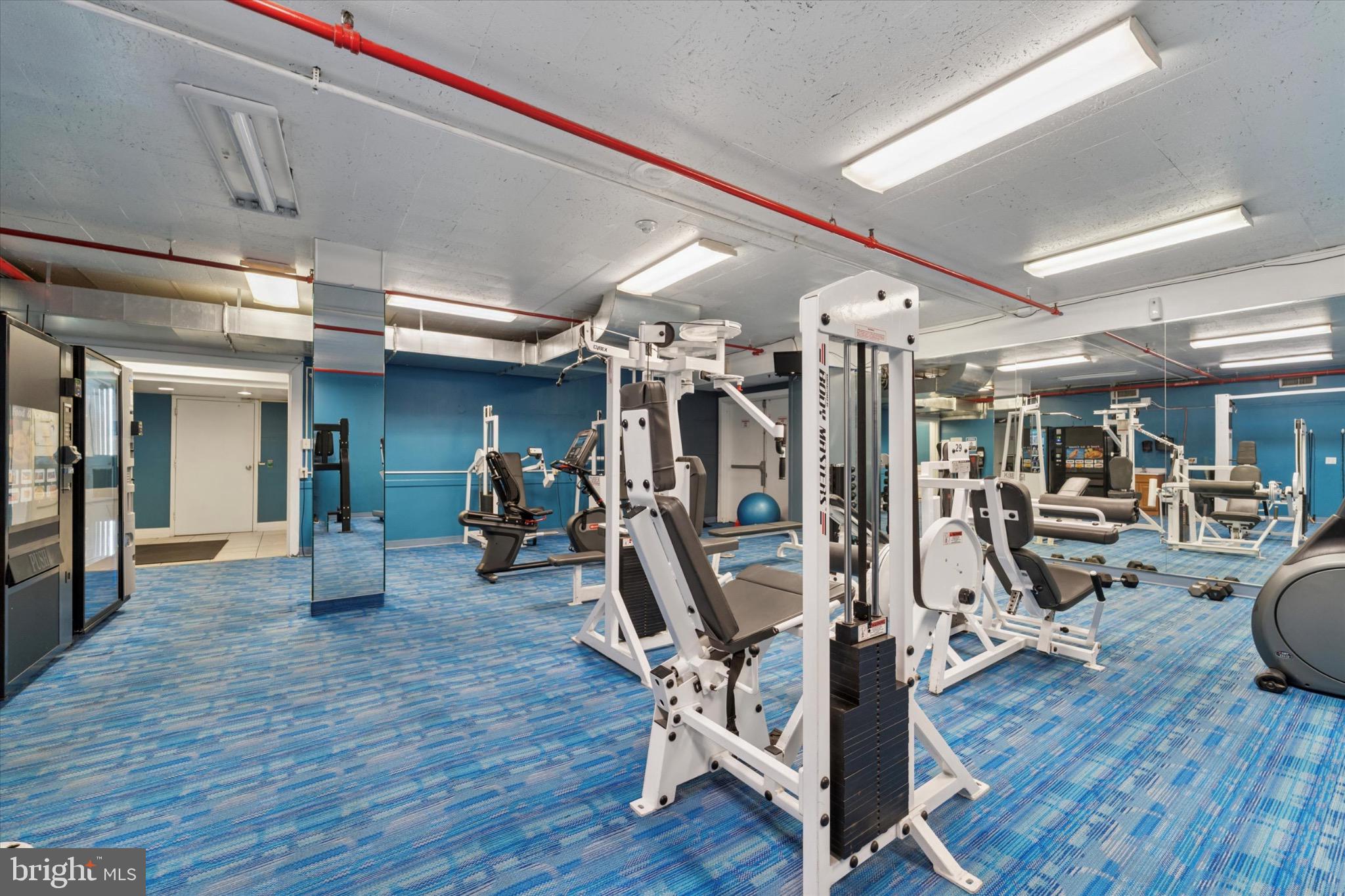 1324 Locust Street, Unit 1121 Philadelphia, PA 19107 - Photo 18 of 25 Modern fitness center with vibrant decor.