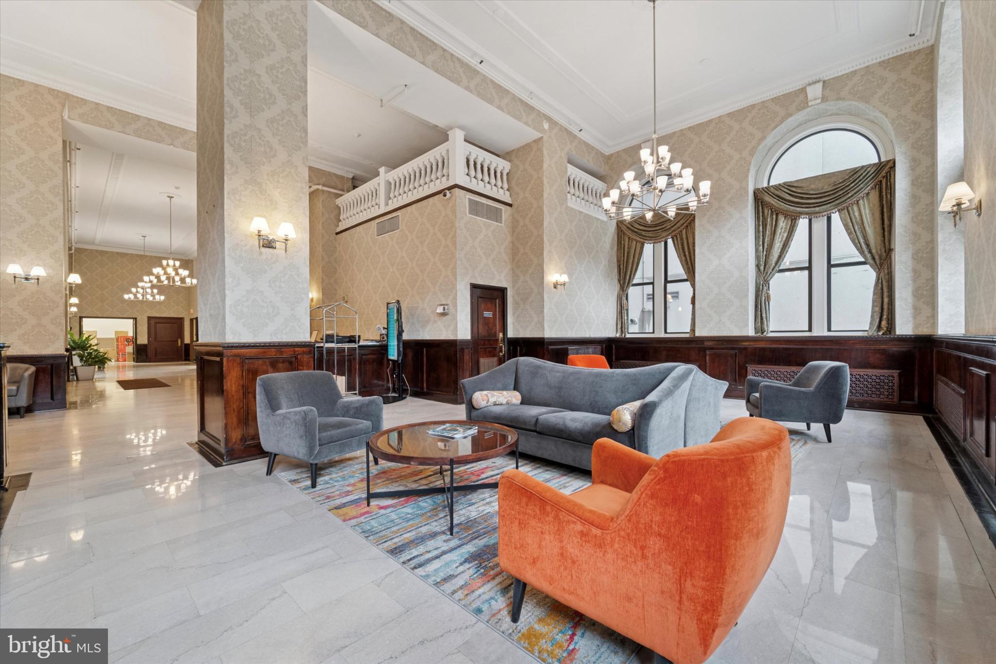 1324 Locust Street, Unit 1121 Philadelphia, PA 19107 - Photo 9 of 25 Elegant lobby with vintage charm and style.
