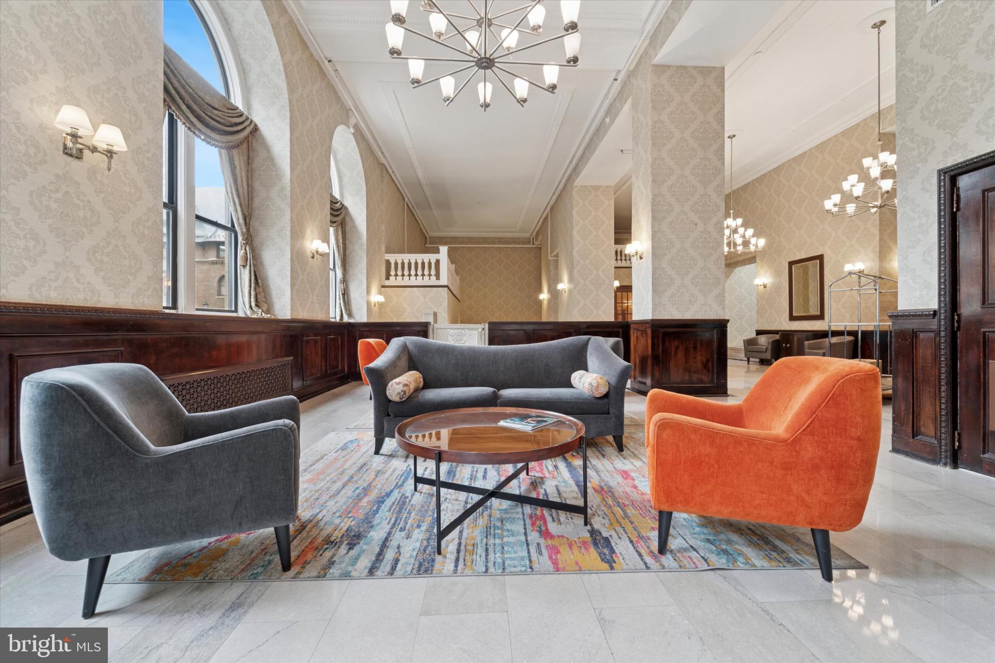 1324 Locust Street, Unit 1121 Philadelphia, PA 19107 - Photo 10 of 25 Chic lounge with vibrant seating options.