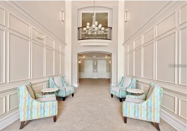 a view of front door with furniture