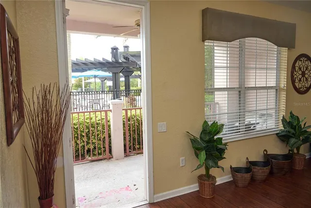 a view of entryway with wooden floor