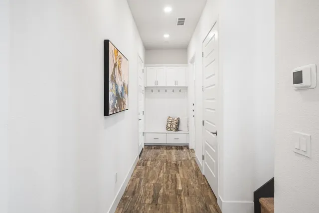 a view of an empty walk in closet