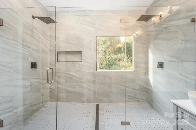 a bathroom with a shower