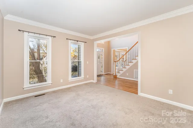 an empty room with windows