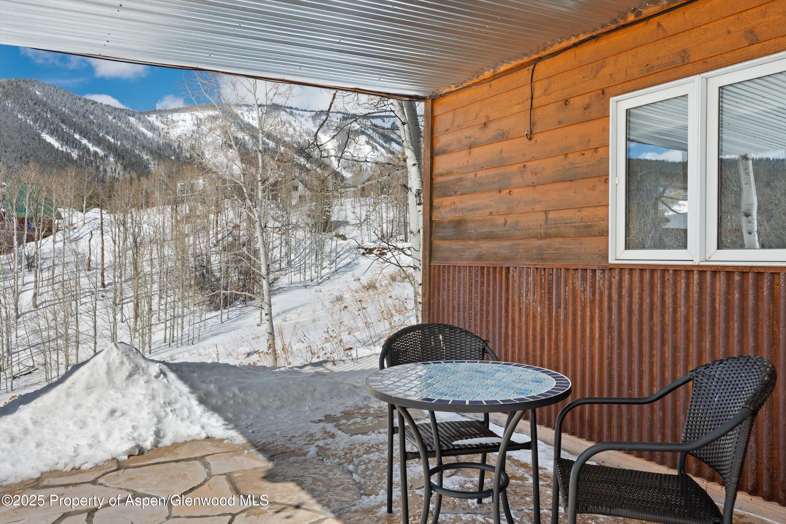 238 Hawk Lane Basalt, CO 81621 - Photo 45 of 46 a backyard of a house with table and chairs