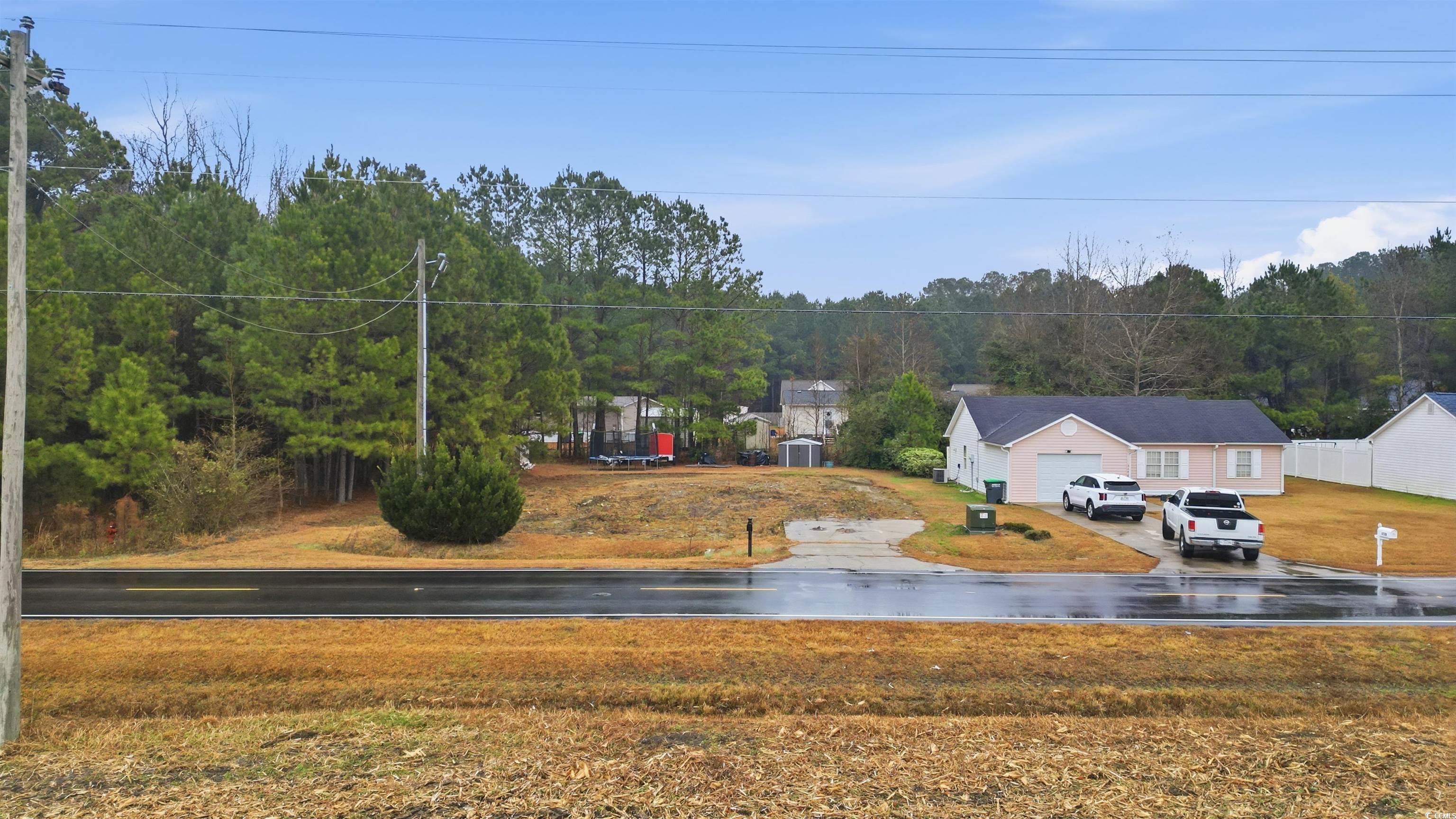 5176 Spring Street Loris, SC 29569 - Photo 1 of 12 View of grassy yard with concrete driveway, a garage, and an outbuilding