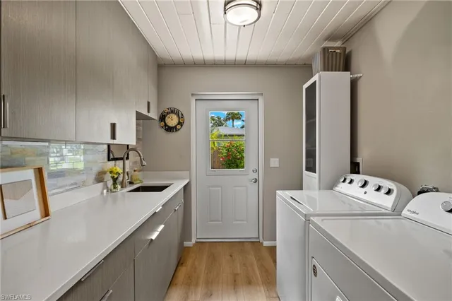 a kitchen that has a sink and a stove in it