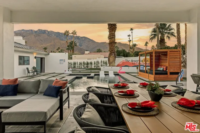 a view of dining room with furniture