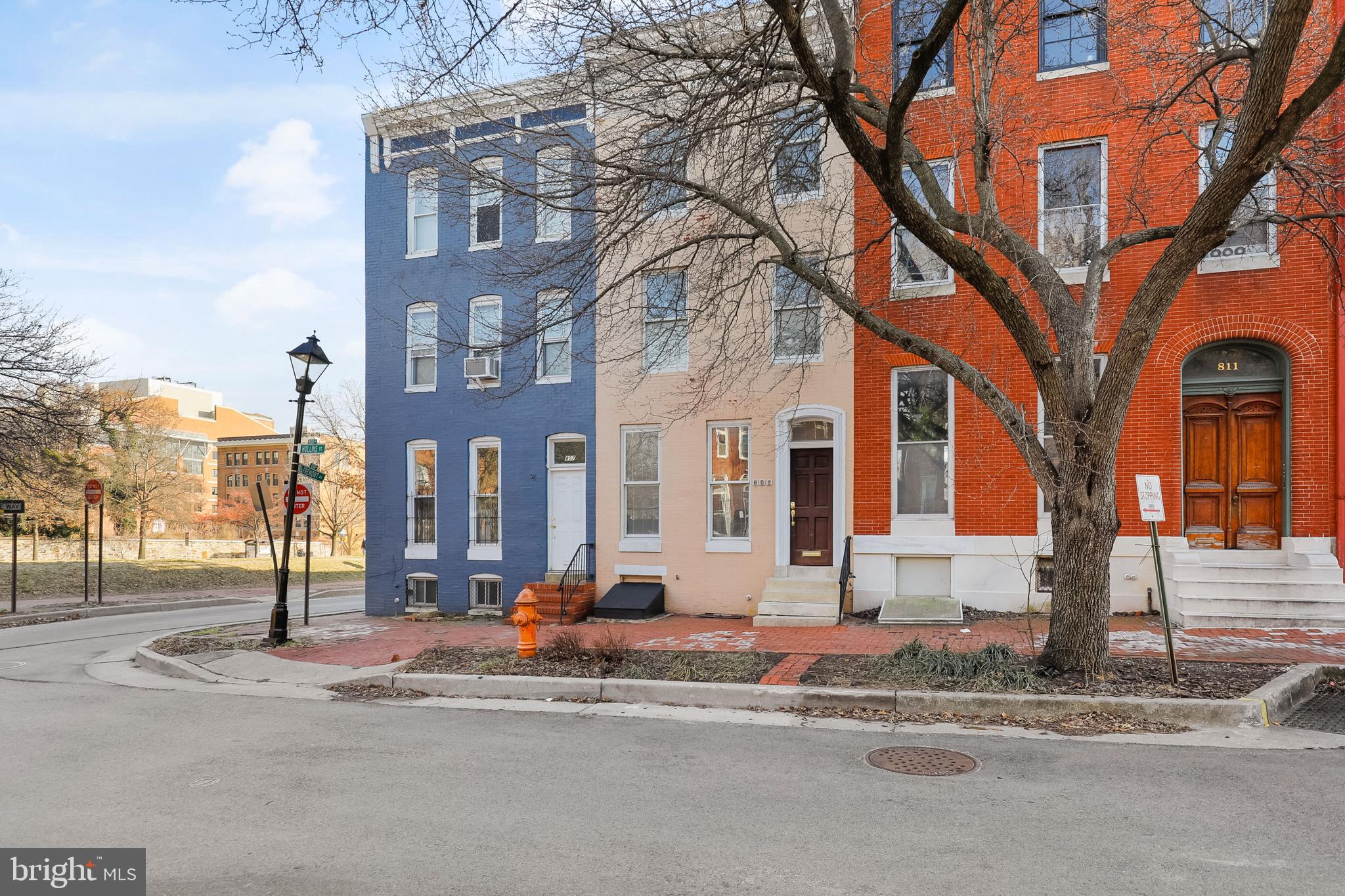 809 Hollins Street Baltimore, MD 21201 - Photo 3 of 59 Minimal traffic on the the quite one-way corner