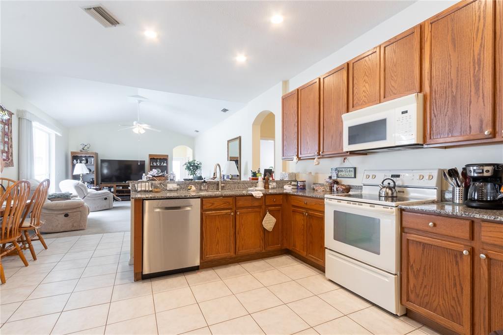 1812 Flower Branch Way Valrico, FL 33594 - Photo 17 of 42 a kitchen with stainless steel appliances granite countertop a sink and cabinets